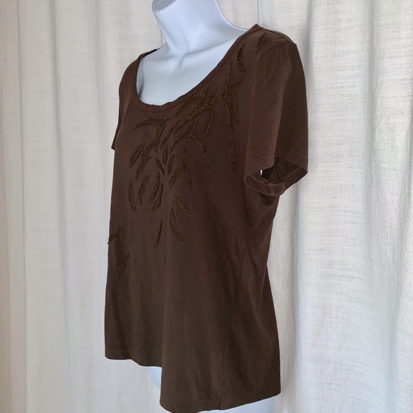NWOT- Talbots Pima Cotton Crew Neck Tee W/Detail! - Picture 3 of 5